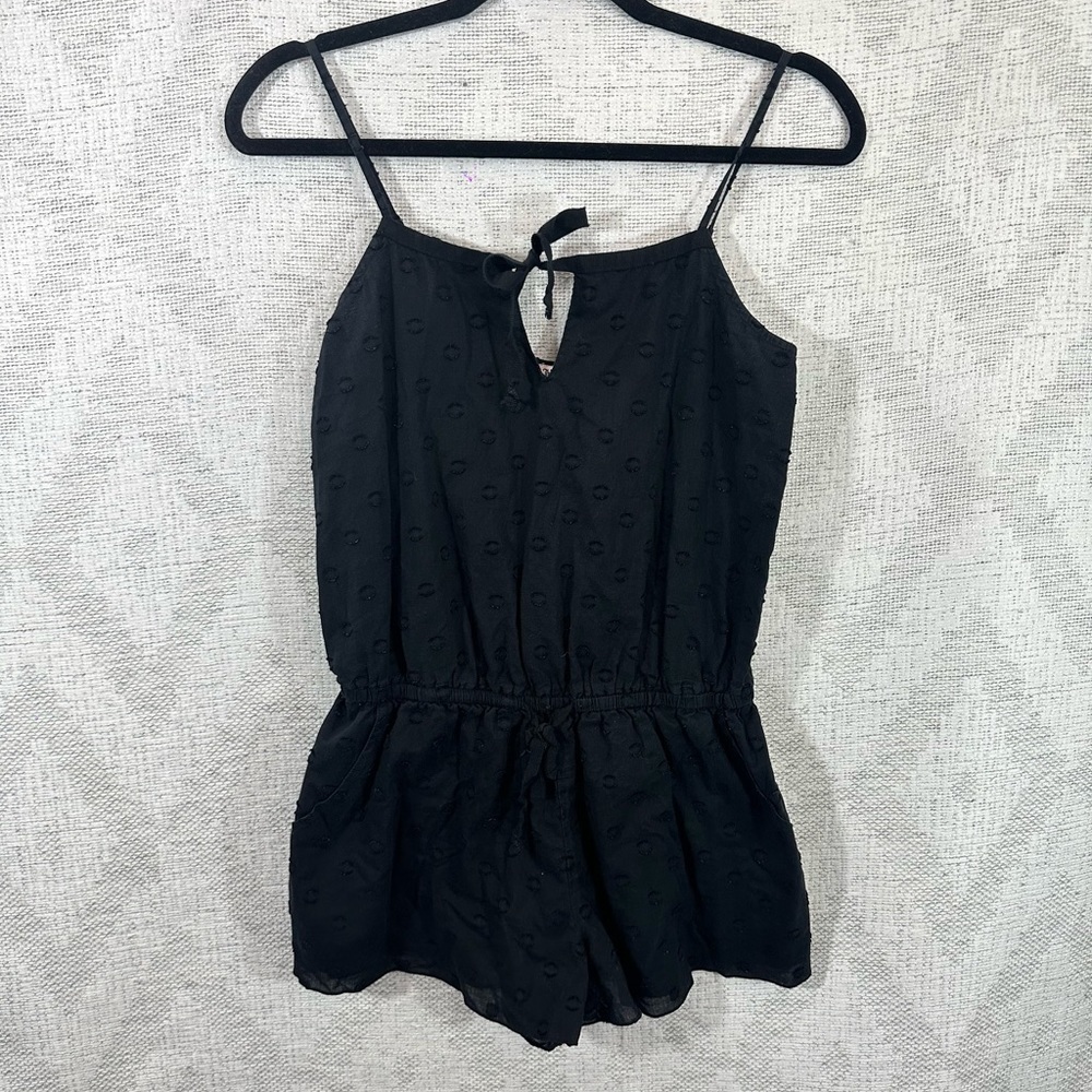 Juicy Couture black polka dot romper size XS